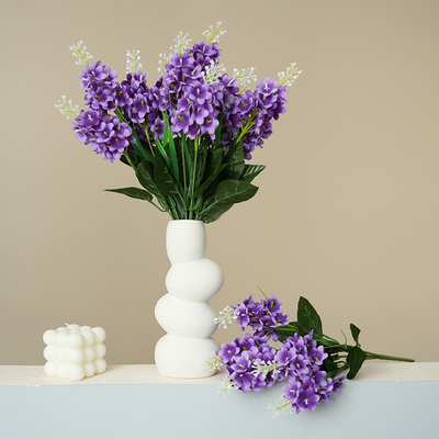 좋은 가격 Simulated 5-head hyacinth and lavender bouquet outdoor flower arrangement for wedding hall roadways and home decoration flower arrangement 온라인으로