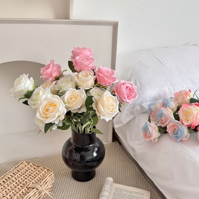 좋은 가격 Artificial rose single, Valentine's Day home, wedding decoration, flower wall, artificial flower, artificial flower manufacturer wholesale 온라인으로