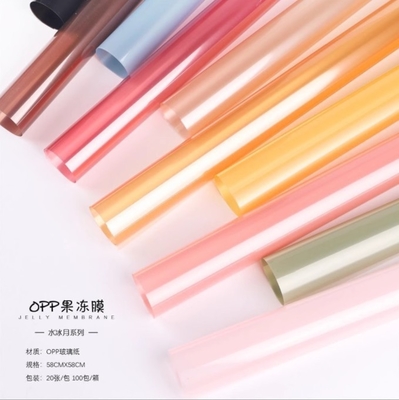 좋은 가격 컬러 OPP 젤리 필름, 선물 꽃 포장용 종이, 꽃 포장용 종이, 꽃받침, 방수 셀로판, 공장 소매 재고 온라인으로