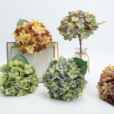 좋은 가격 유럽유화 embroidered ball single branch simulation fake flower retro floral arrangement 가을 색상 embroidered ball 결혼식 장면 테이블 꽃 배열 온라인으로