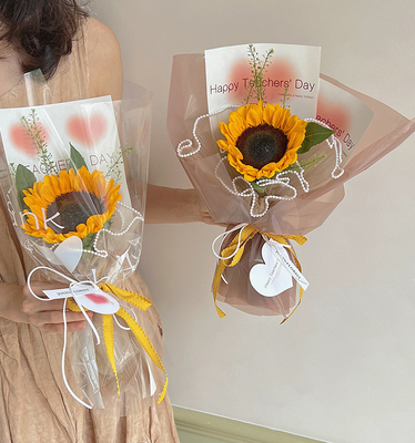 좋은 가격 파란색 1cm 격자 시리즈 리본 꽃 꽃 꽃다발 타이 베이킹 DIY Bow Handmade Floral Packaging Material for Baking 온라인으로
