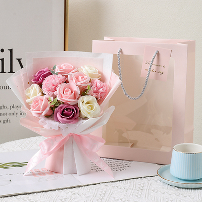 좋은 가격 실용적인 발렌타인 데이 선물, 여자친구와 가장 친한 친구의 생일 선물, 장미 비누, 11개의 꽃, 핸드백 꽃받침집 온라인으로