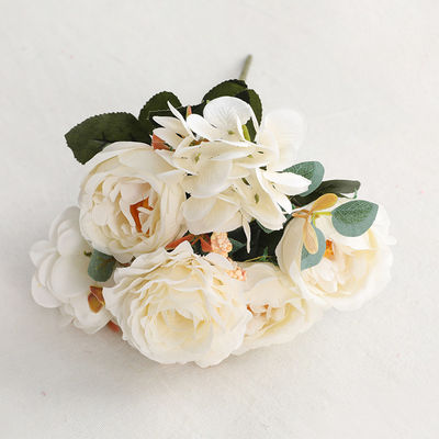 좋은 가격 시뮬레이션 유럽 스타일 소형 손잡이 장미 부케, 조화, 거실 홈 장식, 시뮬레이션 부케 6 송이 수국, 무궁화 장미 온라인으로
