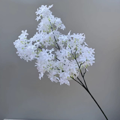 좋은 가격 시뮬레이션 꽃 십자, 체리 꽃, 보라색 꽃 줄, 결혼식 홀 꽃 배열, 가짜 꽃 조경 온라인으로