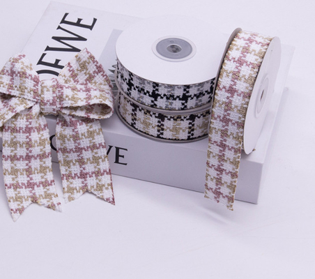 친환경 4cm 와플 울 직조 벨트 DIY 작은 향기 스타일 치엔니아오 격자 헤어 액세서리 리본 직조 벨트