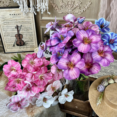 좋은 가격 Seven Head Tulip Simulation Fake Flower Handmade Bouquet Wedding Decoration with Silk Flower Artificial Flower Wedding Decoration Floor Flower Arrangement 온라인으로
