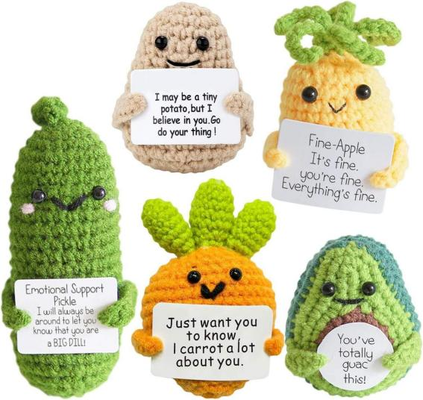 좋은 가격 Positive Crochet Cotton Doll DIY Emotional Support Toy, Yarn 온라인으로