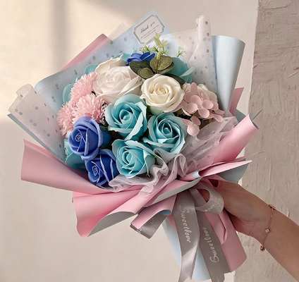 좋은 가격 비누 꽃 발렌타인 데이 모의 날 비누 장미 꽃받침 하나 앵무새 비누 꽃 온라인으로