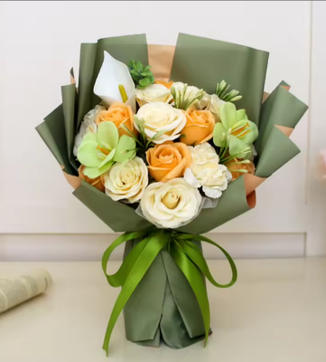 좋은 가격 발렌타인 데이 고품질 선물 비누 꽃 시뮬레이션 장미 큰 꽃 줄기 여자 친구 아내 연인 투명 토트 가방 온라인으로