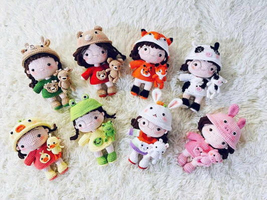 좋은 가격 베스트셀러 크리스마스 크로켓 아기 인형 애완 동물 수작업 면 가닥 온라인으로