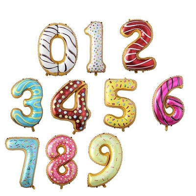 좋은 가격 도넛 파티 포일 풍선 아동들의 생일 파티 32 인치 포일 수 풍선 온라인으로